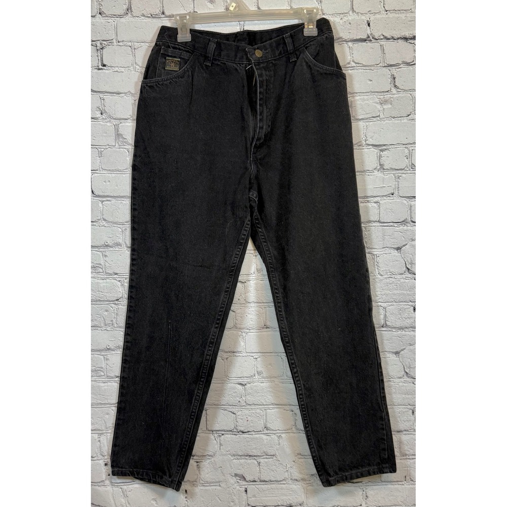 Wrangler for Women Black Denim Jeans High‎ Waist Relaxed Fit Size 14x29